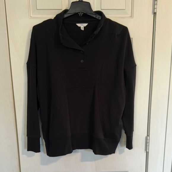 Time and Tru Black pullover with buttons size XXL - Picture 1 of 4